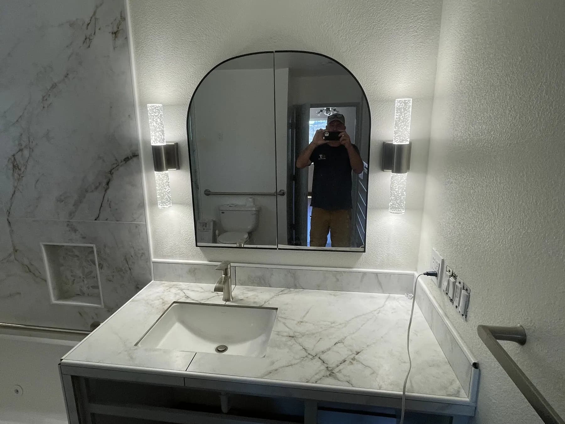 Accessible bathroom with roll-in shower, San Diego — after photo 2