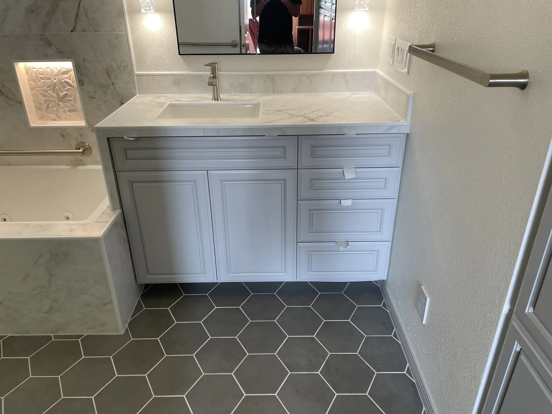 Accessible bathroom with roll-in shower, San Diego — after photo 4