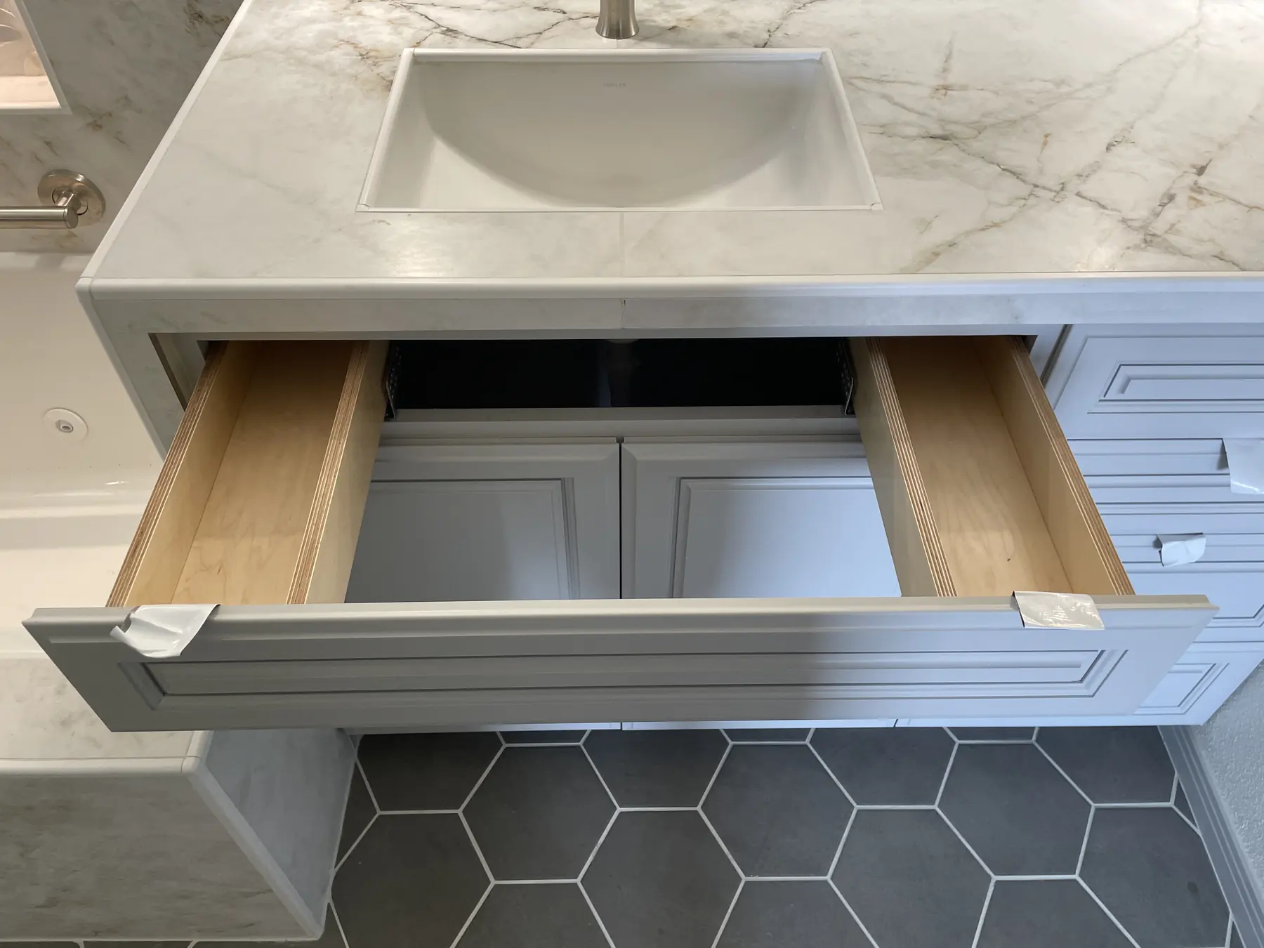 Accessible bathroom with roll-in shower, San Diego — after photo 5