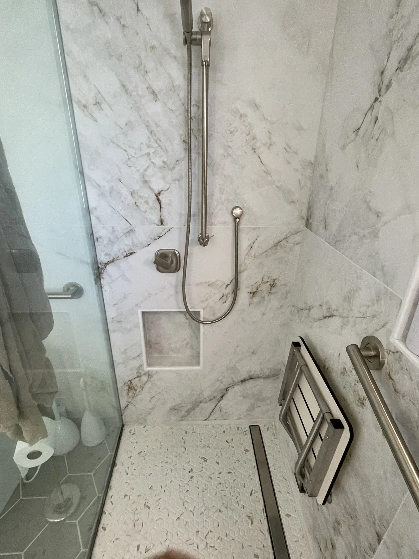 Accessible bathroom with roll-in shower, San Diego — after photo 8