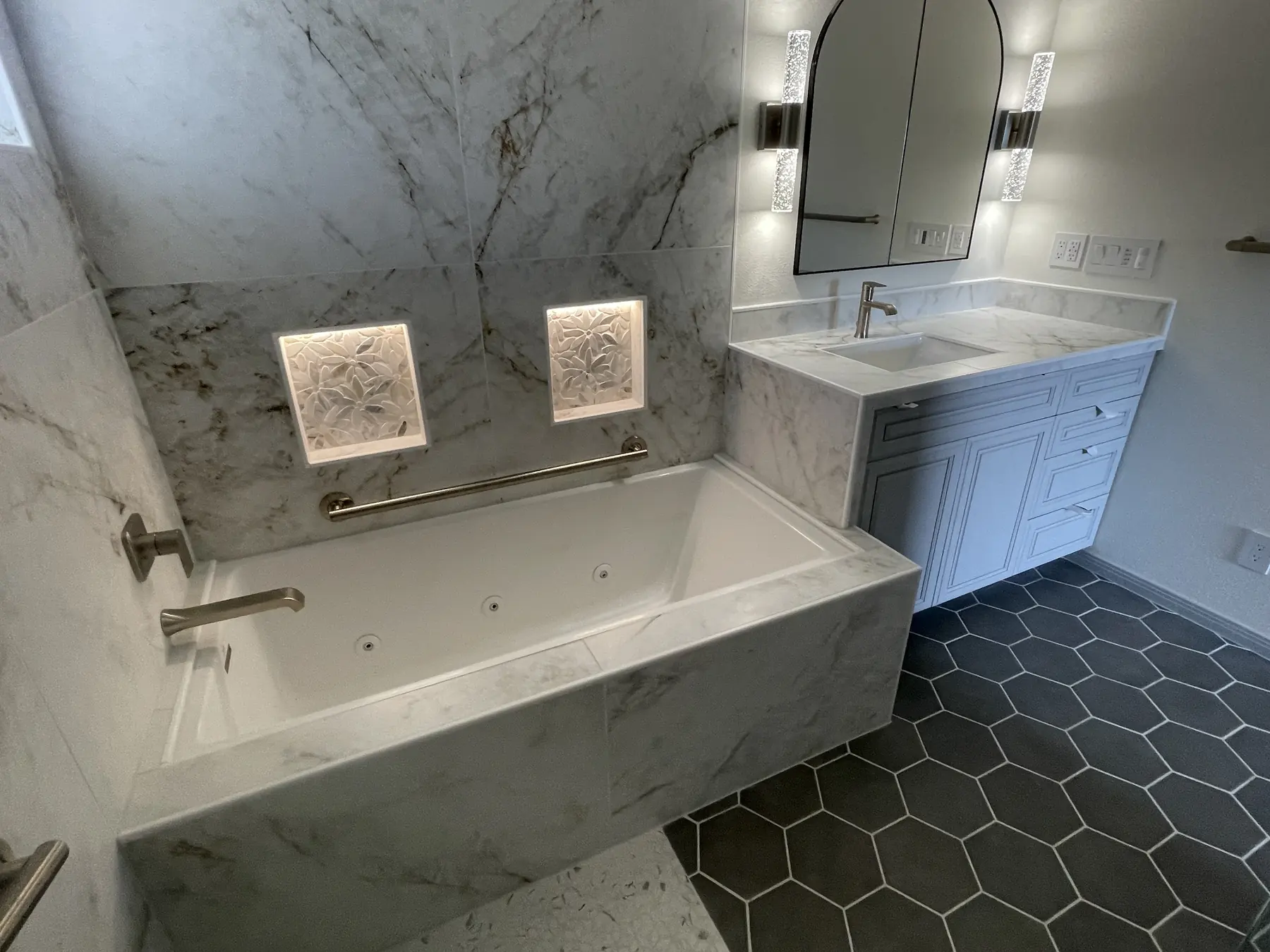 Accessible bathroom with roll-in shower, San Diego — after photo 9
