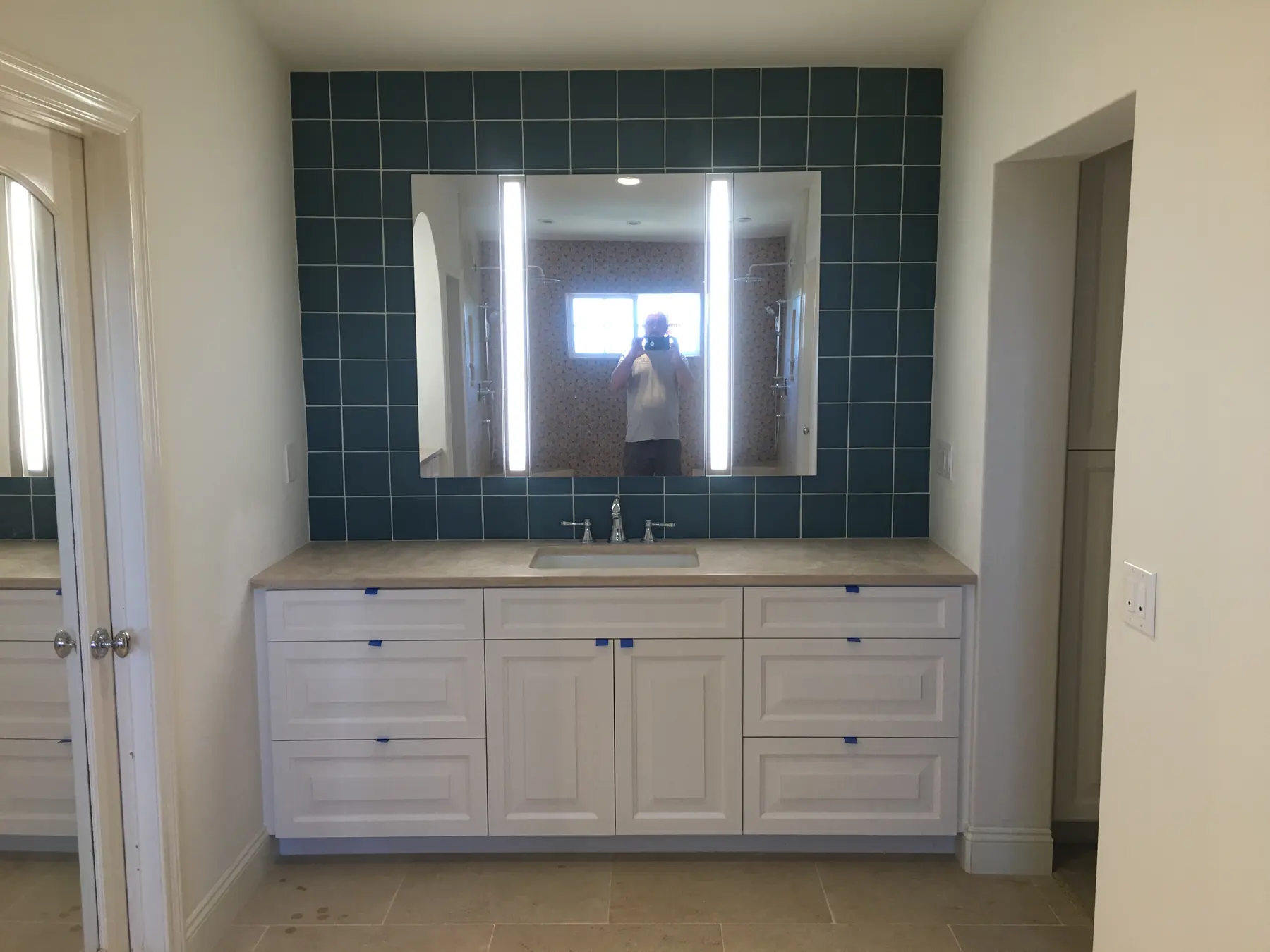 Insurance rebuild: double shower & arched vanity, Rancho Peñasquitos — after photo 5